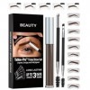 Kit de coloration pour sourcils - Gel couleur avec pochoirs, couleur gel de tatouage pour sourcils, tatouage semi-permanent, 