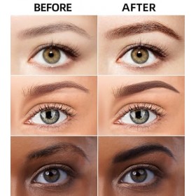 Kit de coloration pour sourcils - Gel couleur avec pochoirs, couleur gel de tatouage pour sourcils, tatouage semi-permanent, 