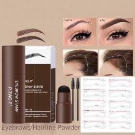 Kit de pochoirs à sourcils, poudre imperméable et pochoir pour sourcils, 10 pochoirs à sourcils réutilisables et 2 pinceaux à