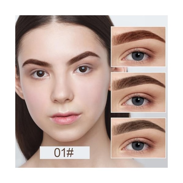 Apooliy Kit de maquillage à sourcils 3 couleurs, palette de sourcils longue durée, poudre de remplissage de sourcils avec pin