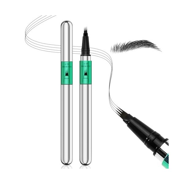 Apooliy Stylo à sourcils pour microblading,Longue durée and Crayon à sourcils imperméable Micro 4 Point Brow Pen, pour créer