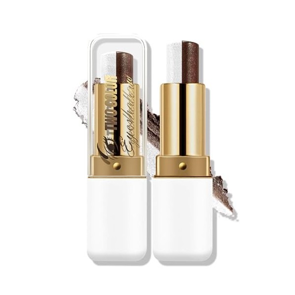 Boobeen Ombre à Paupières Bâton Imperméable et Résistante au Transfert, Maquillage pour les Yeux Scintillant 2 Couleurs, Tenu