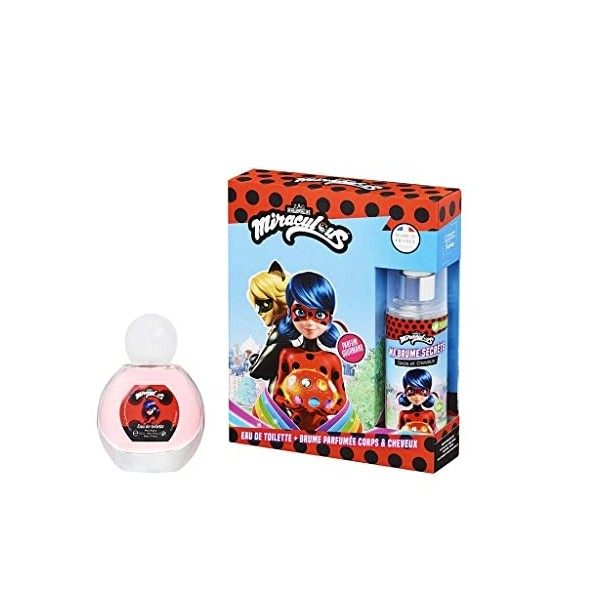 MIRACULOUS Ladybug Coffret parfum enfant fille eau de toilette 30ml + 1 brume parfumée 100ml senteur fruitée-florale Fabriqué