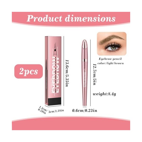 LIUYIDM Magique Crayon Sourcil Imperméable avec 4 Pointes de Fourchette Crayons et Maquillage pour Sourcils Microblading Sour