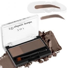 Boobeen Poudre à Sourcils Bicolore avec Cachet pour Sourcils, Maquillage Naturel Imperméable pour Sourcils, Poudre de Définit