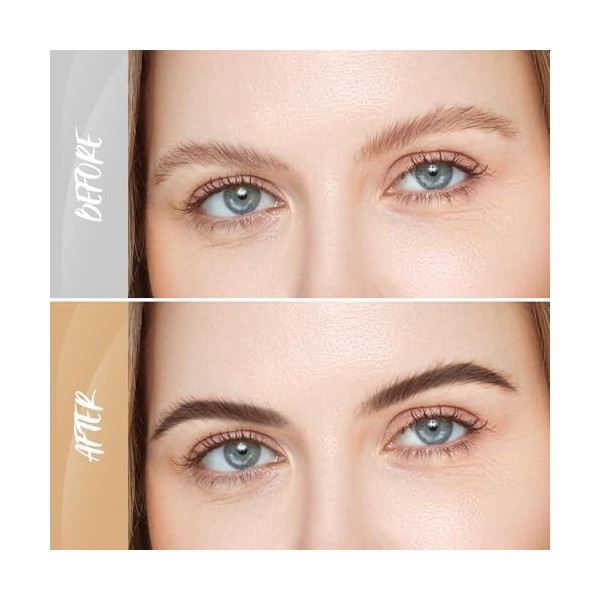 Boobeen Poudre à Sourcils Bicolore avec Cachet pour Sourcils, Maquillage Naturel Imperméable pour Sourcils, Poudre de Définit