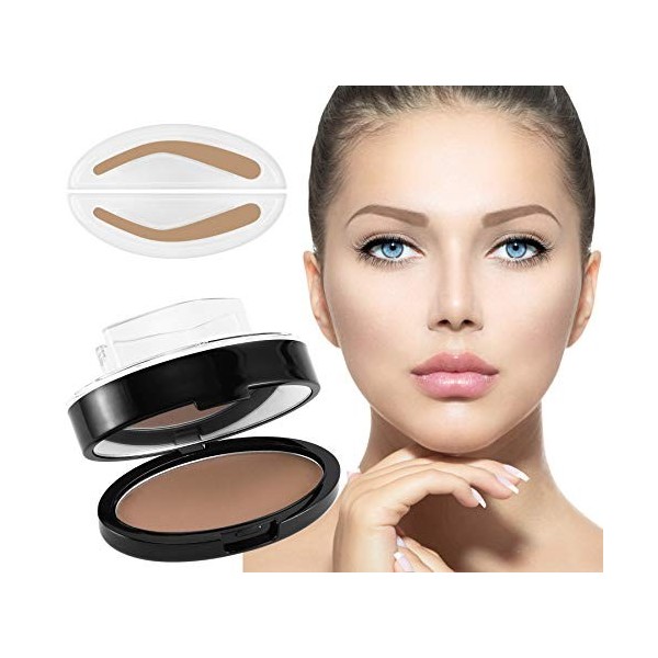 Boobeen Poudre de timbre de joint de sourcil - Kit de coloration teintée Nature en une seconde - Crée des sourcils dapparenc