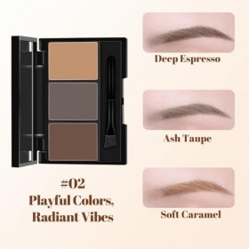 Kit de poudre à sourcils avec pinceau biseauté et miroir, palette multicolore pour nuances de sourcils personnalisées expres