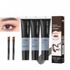 3pcs Gel pour Sourcils à Décoller avec un Pinceau, Gel de Tatouage pour Sourcils Semi-permanent, Teinte Imperméable pour Sour