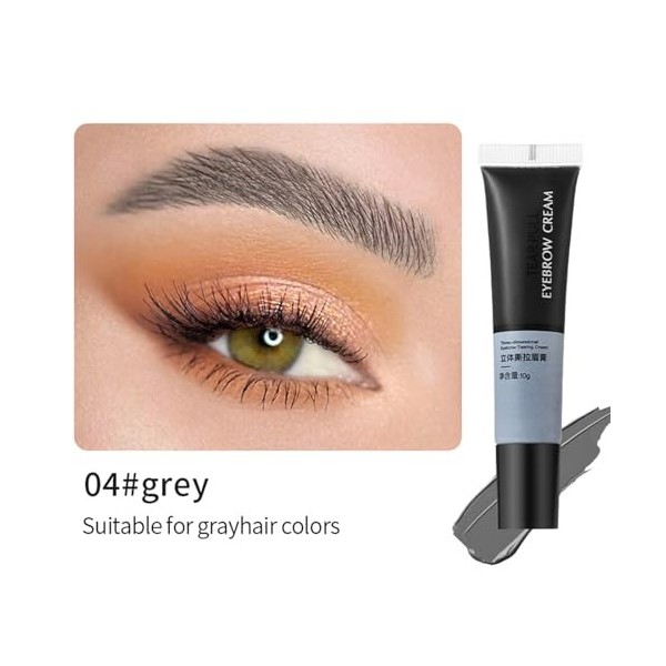 3pcs Gel pour Sourcils à Décoller avec un Pinceau, Gel de Tatouage pour Sourcils Semi-permanent, Teinte Imperméable pour Sour