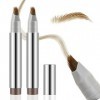 Boobeen 2pcs Brow Fection Eyebrow Pen, crayons à sourcils liquides pour femmes, pinceau angulaire imperméable pour des traits