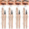 Vawolecy Stylo à sourcils Microblade, crayon à sourcils avec applicatrice à pointe micro-fourche à 4 broches de qualité supér