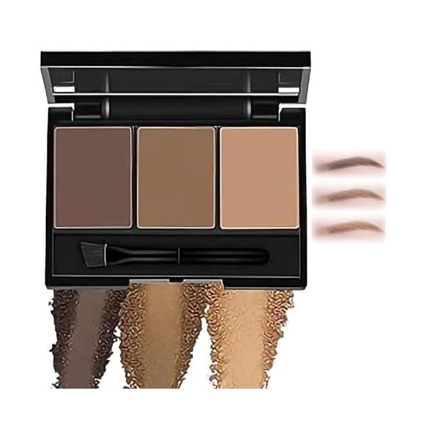 Kit de poudre à sourcils pour sculpter, remplir et définir les sourcils, comprend un pinceau et un miroir, imperméable expre