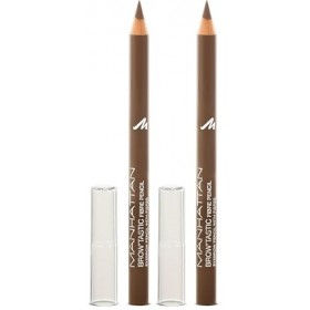 Manhattan BrowTastic Crayon à sourcils - Crayon à sourcils marron avec fibres repulpantes pour des sourcils denses et défini