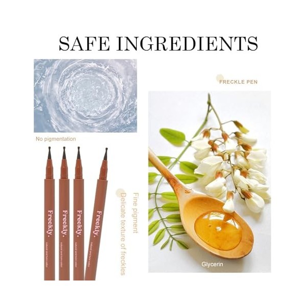 Freckle Pen Lot de 2 Stylo Tache de Rousseur, Stylo à Point Imperméable pour un Maquillage Naturel et Réaliste, Doux et Durab