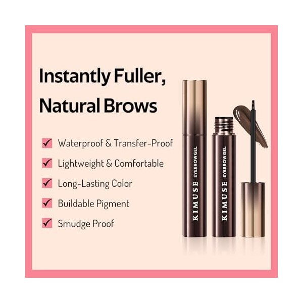 KIMUSE Eyebrow Gel, Teinture pour Sourcils Longue Tenue, Gel pour Sourcils Imperméable, Anti-Transfert, Résistant aux Taches,