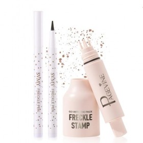 Freckles Pen,Fausses Taches de Rousseur,Tache de Rousseur Semi Permanent Makeup Set,Five Point Freckle Stamp,Imperméable à L