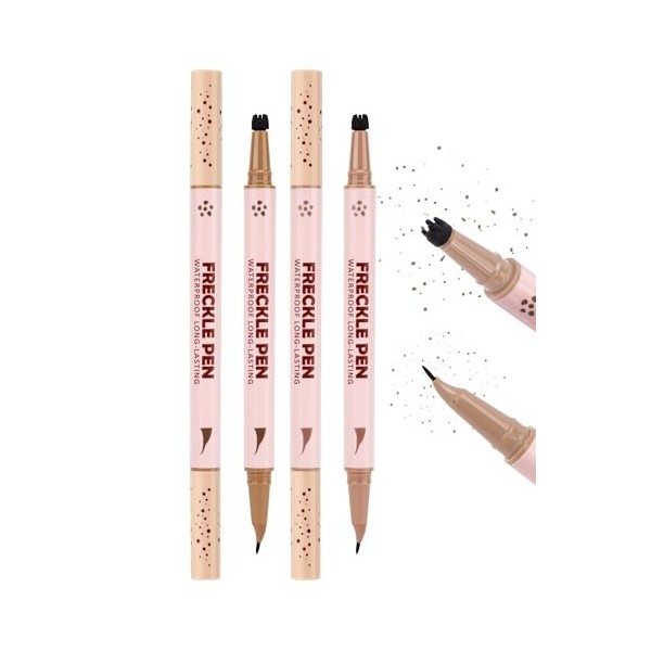 Erinde 2 en 1 à double extrémité Stylo pour taches de rousseur & Tampon pour taches de rousseur, tampon pour taches imperméab