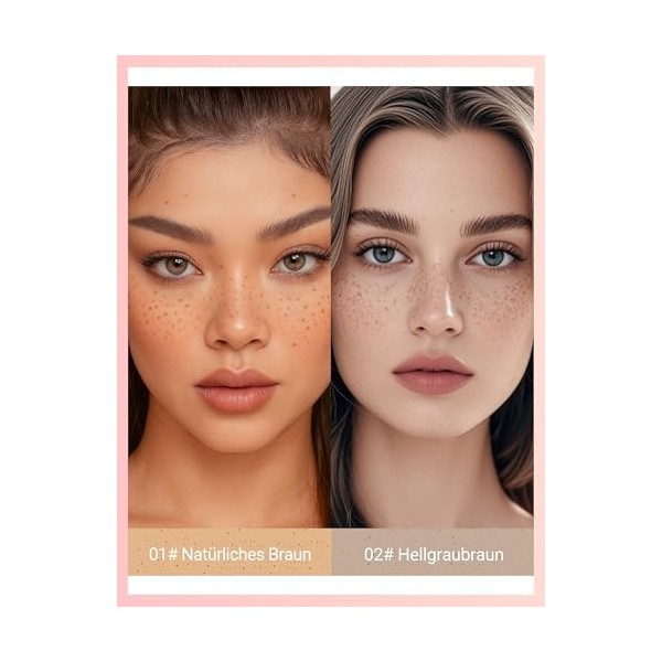 Erinde 2 en 1 à double extrémité Stylo pour taches de rousseur & Tampon pour taches de rousseur, tampon pour taches imperméab