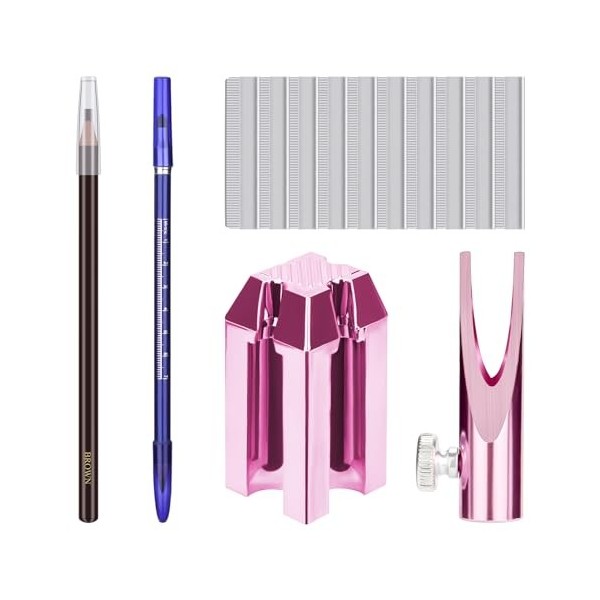 ATOMUS Eyebrow Makeup Sharpener Set 0.8cm and 1cm pencil Sharpener 10pcs Eyebrow Trimmer Brown and Black Eyebrow Pencil Set f
