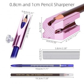 ATOMUS Eyebrow Makeup Sharpener Set 0.8cm and 1cm pencil Sharpener 10pcs Eyebrow Trimmer Brown and Black Eyebrow Pencil Set f
