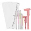 ATOMUS Microblading Eyebrow Positioning Set 50pcs Disposable Adhesive Eyebrow Sticker Ruler Guide 2pcs Large Vernier Calipers