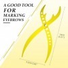 ATOMUS Règle de tatouage à sourcils en acier inoxydable - Outil de maquillage avec stylo de marque - Pointe de 0,5 mm - Outil