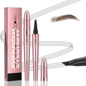 Crayon à sourcils magique avec 4 micro-embouts fourchus, crayons à sourcils microblading longue durée, résistant à leau, à l