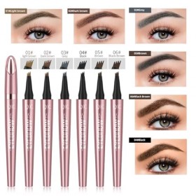 Crayon à sourcils magique avec 4 micro-embouts fourchus, crayons à sourcils microblading longue durée, résistant à leau, à l