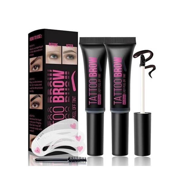 Peel Off Tattoo Eyebrow Gel Gel de Coiffage des Aourcils Gels de Coloration pour Sourcils Teinture de Couleur de Sourcil Impe