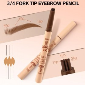 Boobeen Crayon À Sourcils - Stylo À Sourcils À Pointe Fourchue 3/4, Stylo À Sourcils Imperméable Longue Tenue, Traceur De Pré...