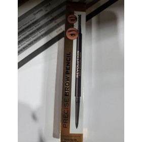 Makeup Revolution, Crayon à sourcils précis, crayon à sourcils à double extrémité et brosse à bobines, pointe fine, brun moye