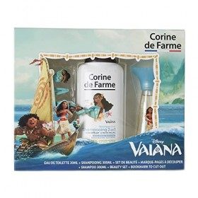 Corine de Farme Coffret Cadeau Vaiana Disney| Eau de Toilette 30ml + Shampooing 300ml + Set Barrettes & Bracelet