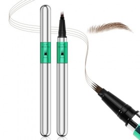 Apooliy Stylo à sourcils pour microblading，Longue durée and Crayon à sourcils imperméable Micro 4 Point Brow Pen， pour créer 