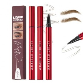 2Pcs Microblading Crayon Sourcil Imperméable,Liquide Longue Tenue Feutre Sourcils,2 Fork Tip Résistant aux Fini Naturel Looki