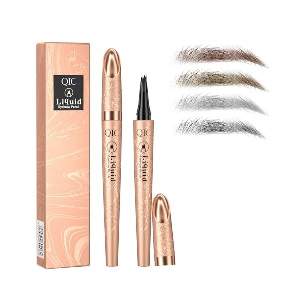 Crayon à sourcils magique, avec 4 pointes microfourchettes, naturel imperméable et durable, pour hommes et femmes, pour des s
