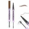 Boobeen Stylo à sourcils Microblading, pointe à 4 fourches Stylo à avec gel pour sourcils, crayon à sourcil waterproof longue