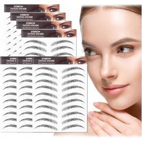 Lot de 7 feuilles/77 paires dautocollants 4D pour sourcils - Imperméables et naturels - Longue durée - Parfait pour les femm