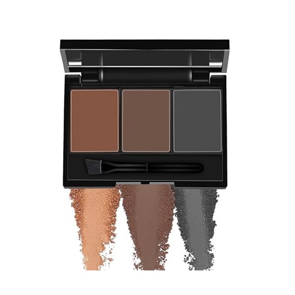 Palette de poudre à sourcils avec pinceau et miroir, kit de teinte naturelle pour sourcils pour définir et sculpter les sourc