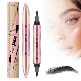 2 en 1 Crayon Sourcil, Crayon Sourcil Waterproof, Crayon Microblading Sourcil, Durable, Naturel, Plus Fin – Sourcils Maquilla
