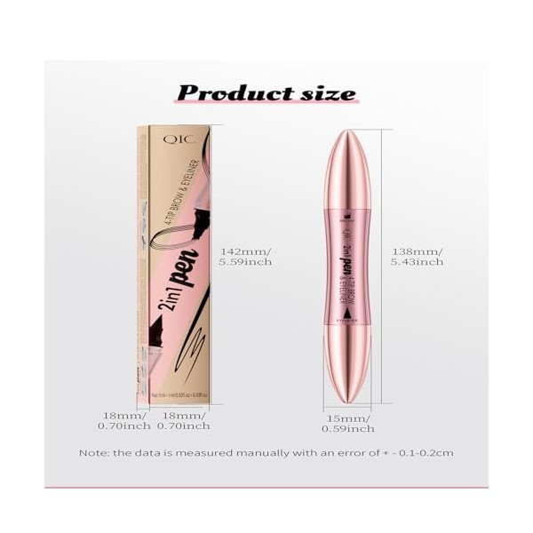 2 en 1 Crayon Sourcil, Crayon Sourcil Waterproof, Crayon Microblading Sourcil, Durable, Naturel, Plus Fin – Sourcils Maquilla