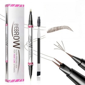 Magic Microblading Crayon à sourcils 2 en 1 à double extrémité – Stylo à sourcils étanche avec 2 pointes précises et étanches