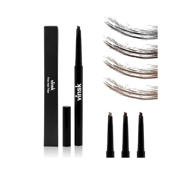 vinsk® UNISEX Fine Hair Filler Produit 2 en 1 - Combleur de barbe & crayon à sourcils Idéal pour combler les trous dans la ba