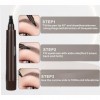 Magic Microblading Crayon de contour des sourcils – Stylo de contour des sourcils – Stylo à sourcils étanche précis à 5 point