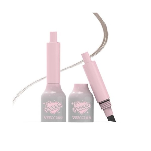 VEECCI Stylo pinceau à sourcils coudé – Crayon microblading étanche pour sourcils naturels et ligne des cheveux – Longue duré
