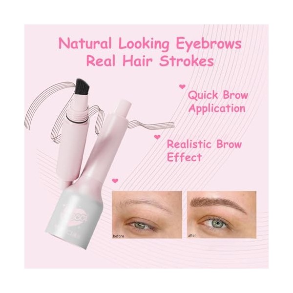 VEECCI Stylo pinceau à sourcils coudé – Crayon microblading étanche pour sourcils naturels et ligne des cheveux – Longue duré