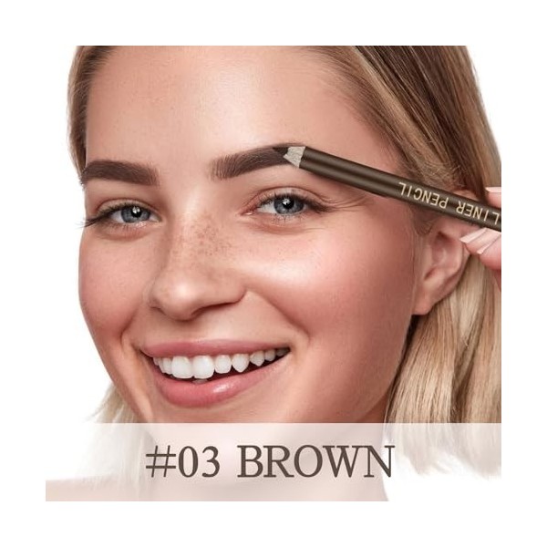 Apooliy Set de 10 crayons à sourcils，Crayon à sourcils longue tenue avec taille-crayon,Stylo à sourcils waterproof,Applicatio