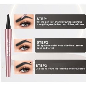 Magic Microblading Crayon de contour des sourcils – Stylo de contour des sourcils – Stylo à sourcils étanche précis à 4 point