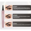 Magic Microblading Crayon de contour des sourcils – Stylo de contour des sourcils – Stylo à sourcils étanche précis à 4 point