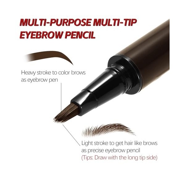 Apooliy Stylo à Sourcils Waterproof，Crayon à Sourcils Longue Durée，Créer Des Sourcils en 3D à Laspect Naturel et Semblable à